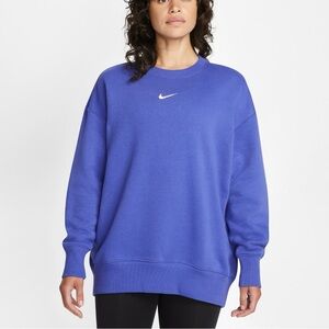 Nike Sportswear Phoenix Sweatshirt Lapis Fleece Lined Oversized Pullover XXS